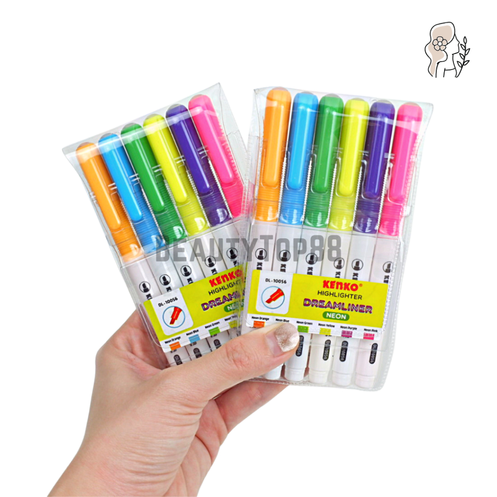 

Highlighter Kenko Dreamliner DL-100S6 Warna Neon isi 6 pcs [PER SET]