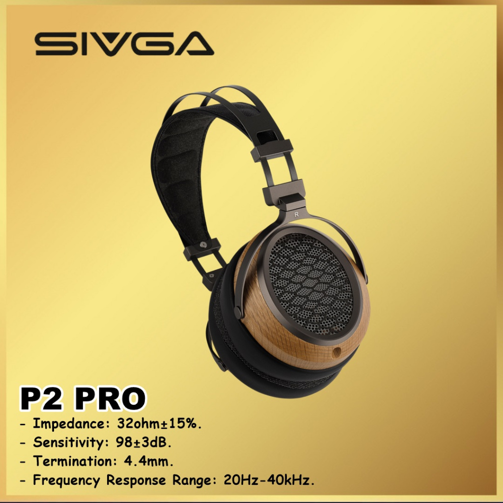 SIVGA P2 PRO Planar Magnetic Open-Back Over-Ear Headphone - Gunmetal - Kayu Ek Merah