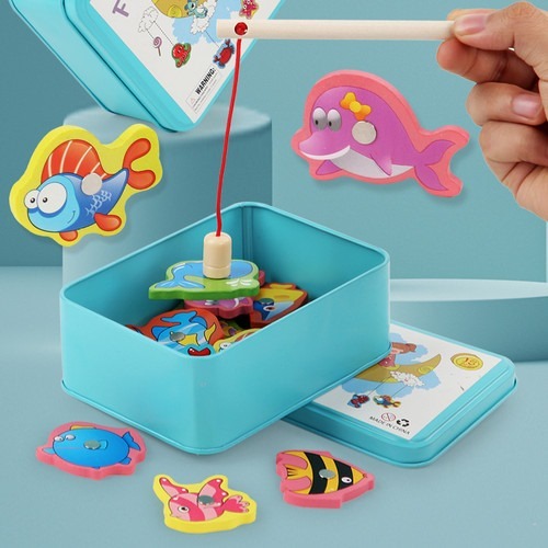 ~ HM8 ~  MAINAN PUZZLE MEMANCING IKAN MAGNET BOX BESI DAN PLASTIK / MAINAN ANAK PANCING IKAN MAGNET 