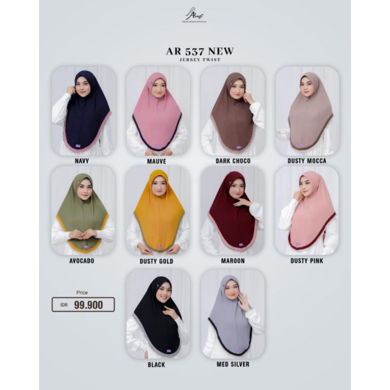 Hijab Arrafi | Hijab Bergo Arrafi Ar 537 New Warna Baru Best Seller