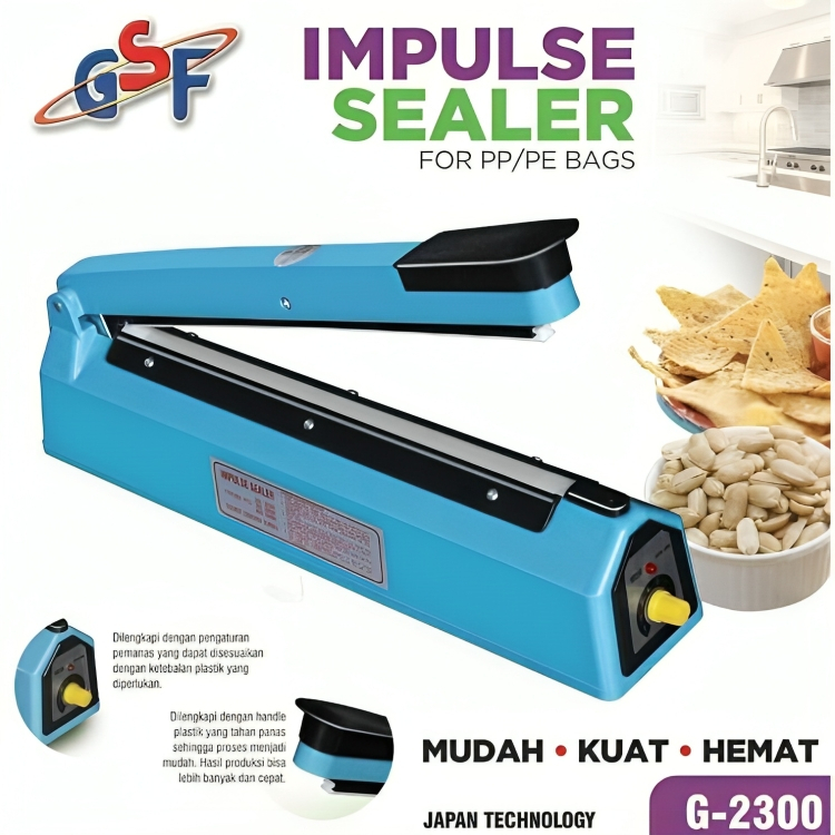 Impulse Sealer Plastik GSF G-2300 30CM / Mesin Sealer Plastik 30CM  Alat Press Plastik 30 CM