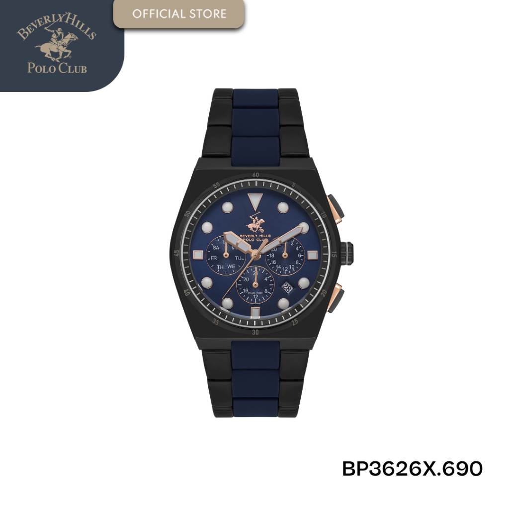 Beverly Hills Polo Club Jam Tangan Pria BP3626X.690 Black Dark Blue