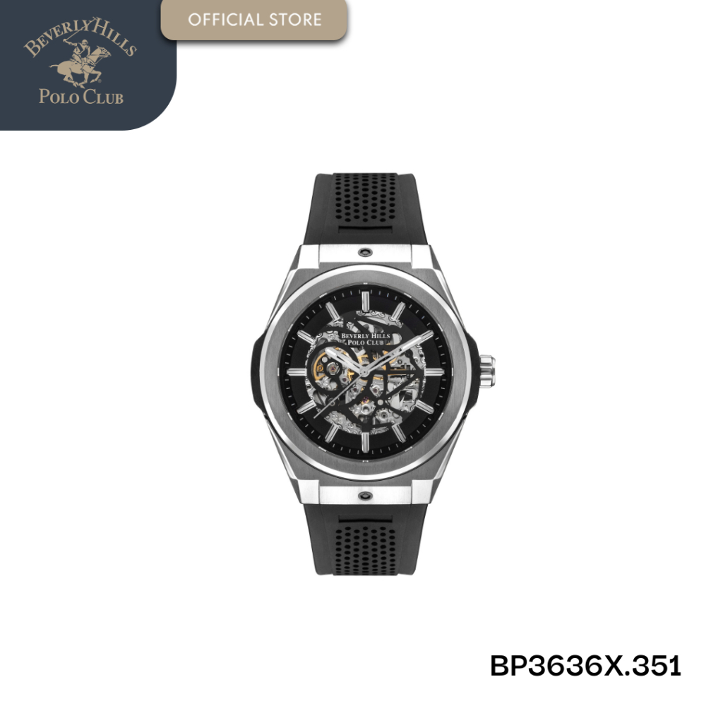 Beverly Hills Polo Club Jam Tangan Pria BP3636X.351 Black Silver