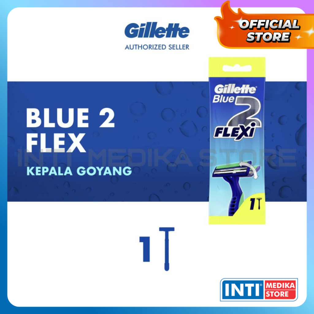 GILLETTE - Blue II PLUS Gilette Pisau Alat Cukur Kumis Jenggot Gillete Flexi Isi 1
