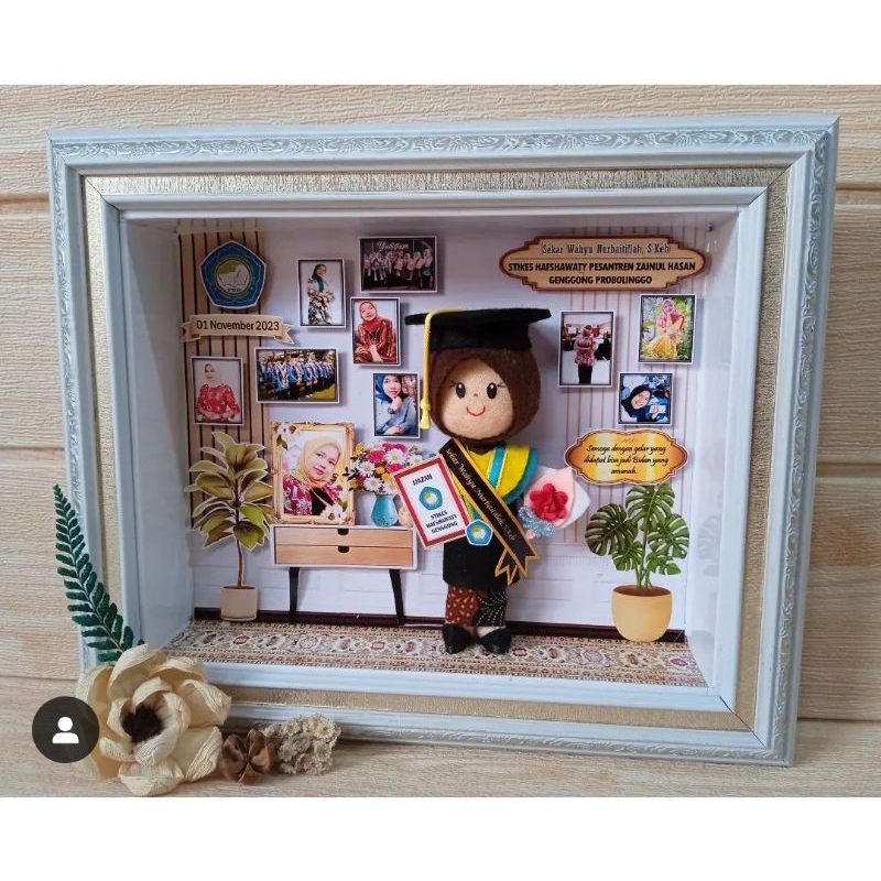 Boneka Wisuda | Kado Unik | Kado Kelulusan Kemas Frame