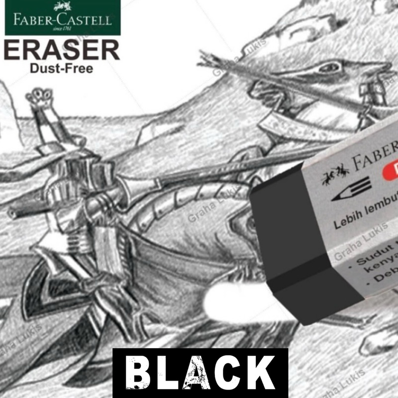 

DUST FREE ERASER FABER CASTELL | PENGHAPUS PENSIL BESAR | HITAM dan PUTIH | ECER