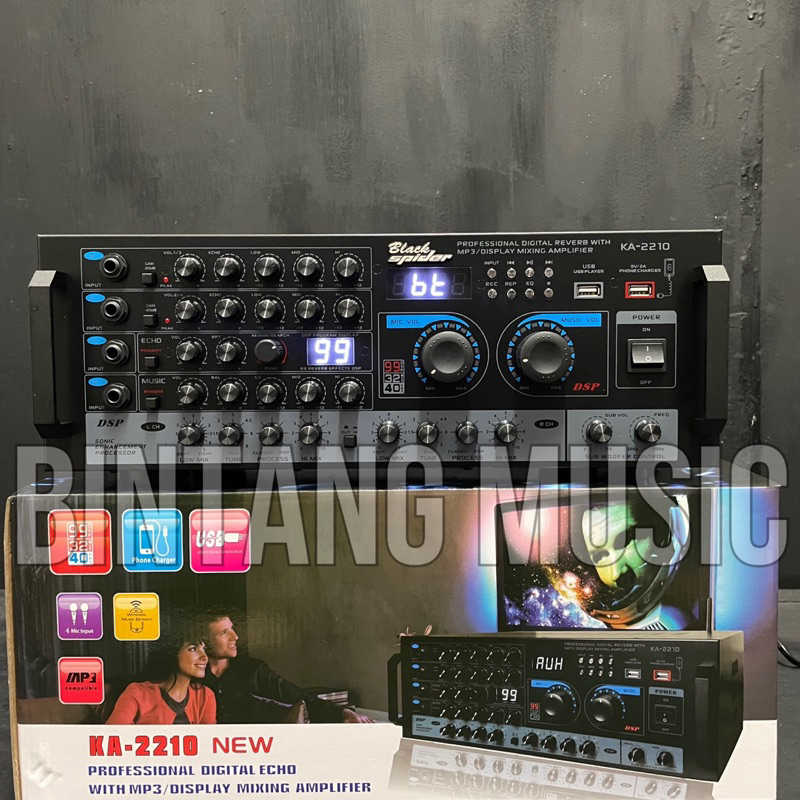 Power Amplifier BLACKSPIDER KA2210 DSP Original Ka2210 blackspider ka 2210