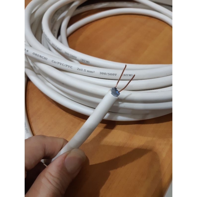 Kabel Listrik 2x1,5 PER METER / Kabel NYM / Kabel putih Tunggal 2 x 1,5