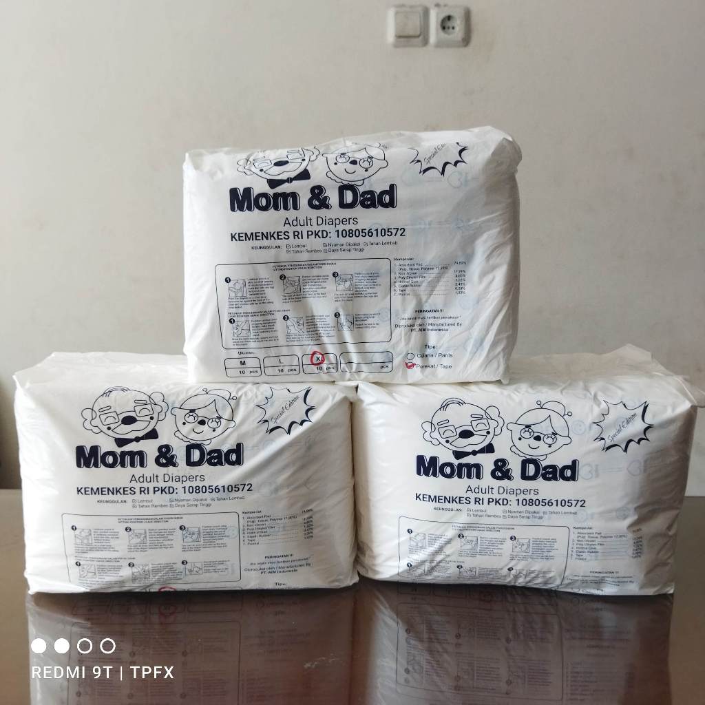 Mom & Dad POPOK DEWASA - PEREKAT ( 10 PCS )