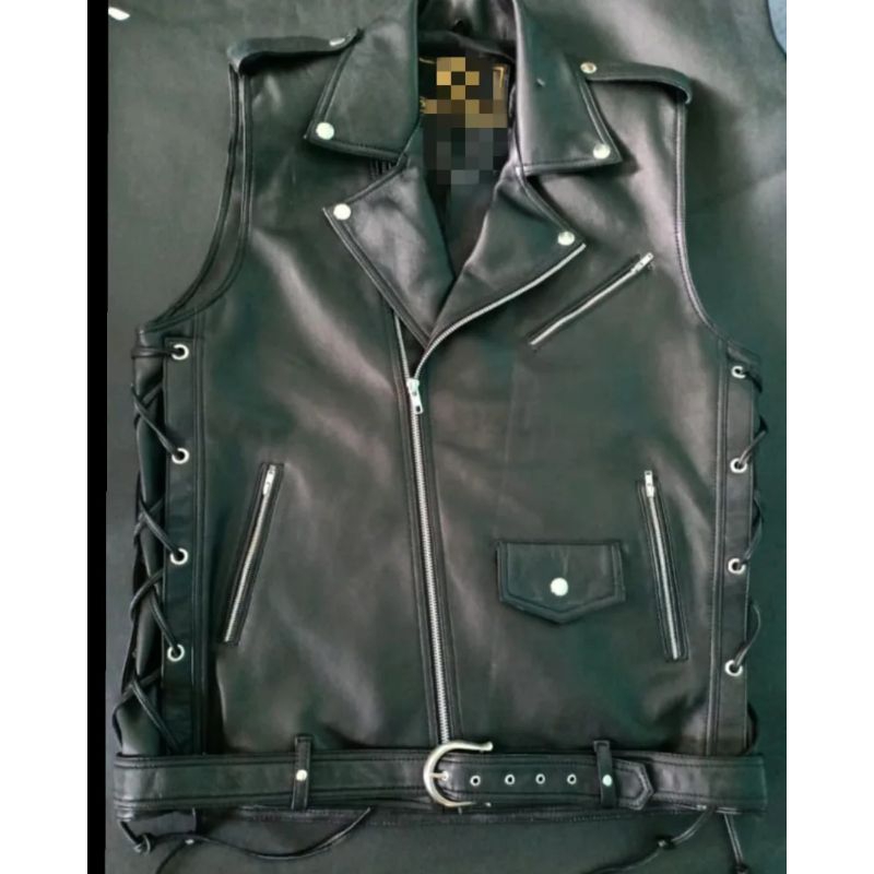 Vest Rompi Pria Bahan Kulit Ori