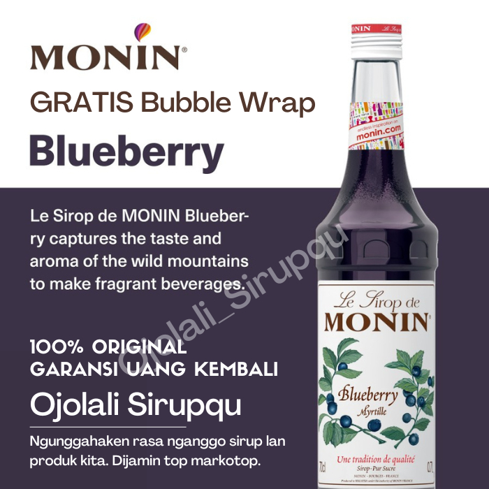 

MONIN Blueberry Syrup 700 mL 700 cL