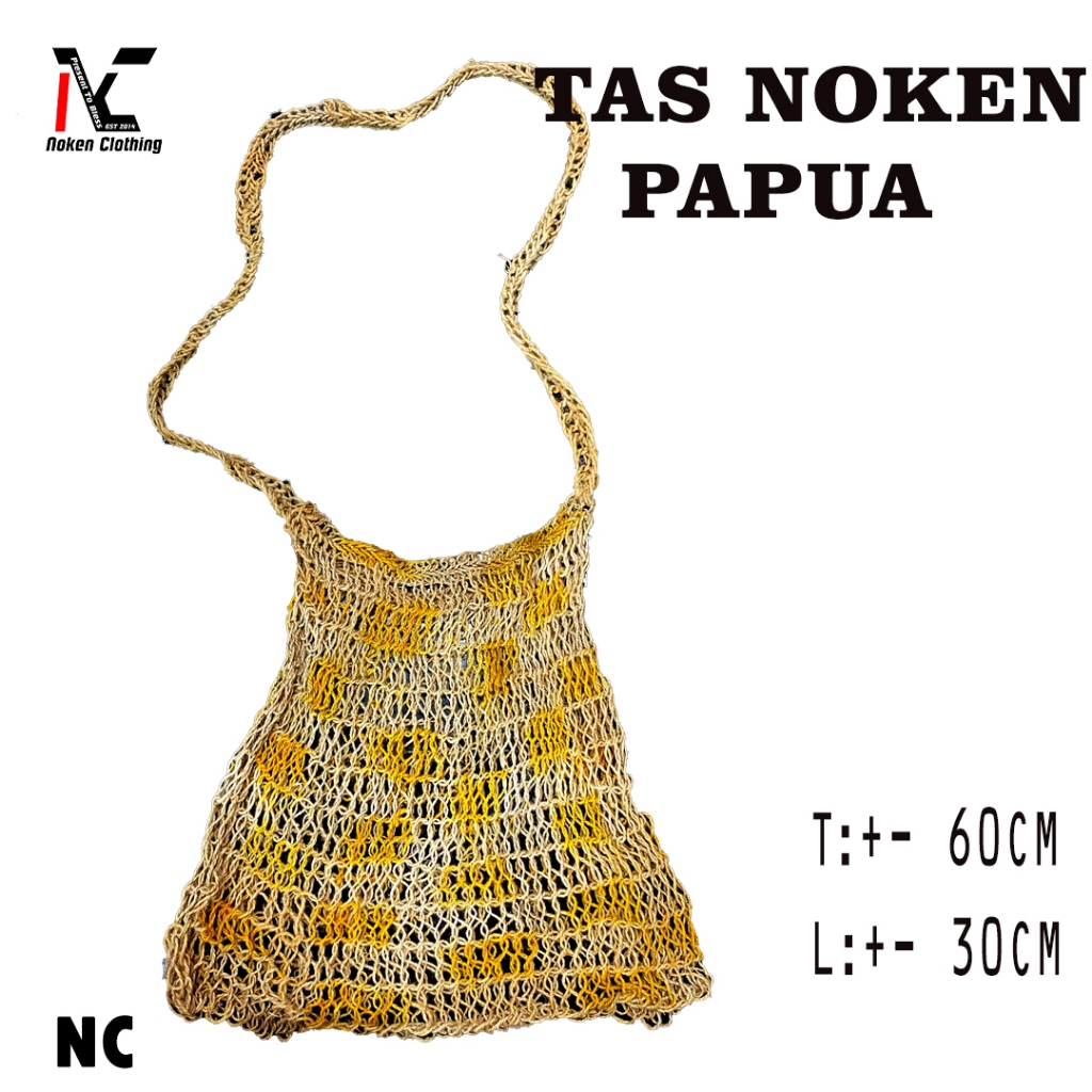 NOKEN PAPUA TAS RAJUT SEDANG KULIT KAYU ASLI NOKEN CLOTHING