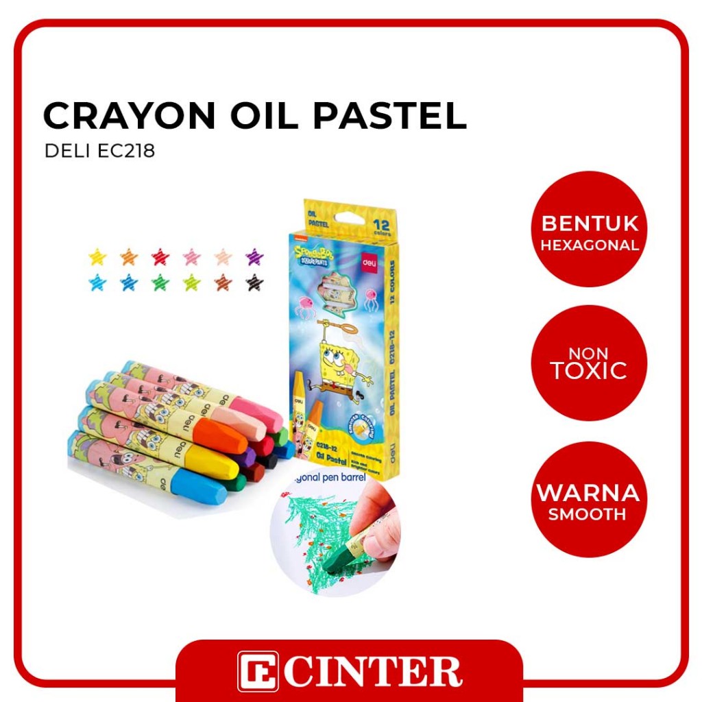 

DELI - PEWARNA / KRAYON MINYAK LILIN / PASTEL MINYAK / CRAYON OIL PASTEL EC218 WARNA EDISI SPONGEBOB