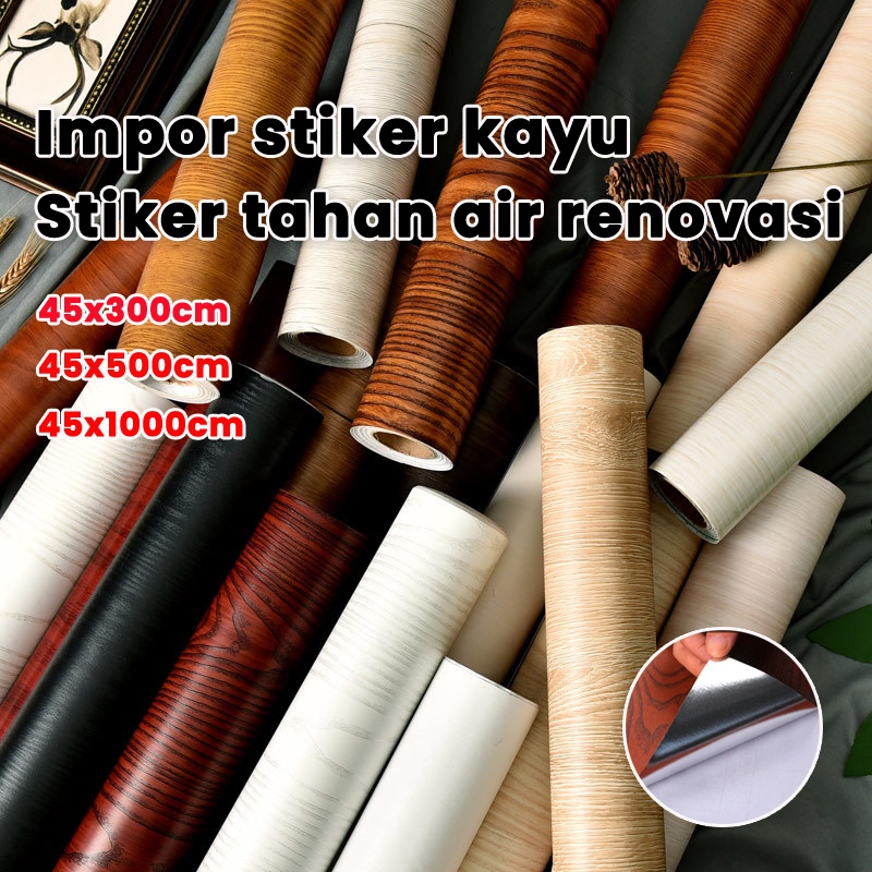 【profesional】stiker pvc motif kayu stiker dinding kayu wallpaper wallpaper motif kayu panel stiker m