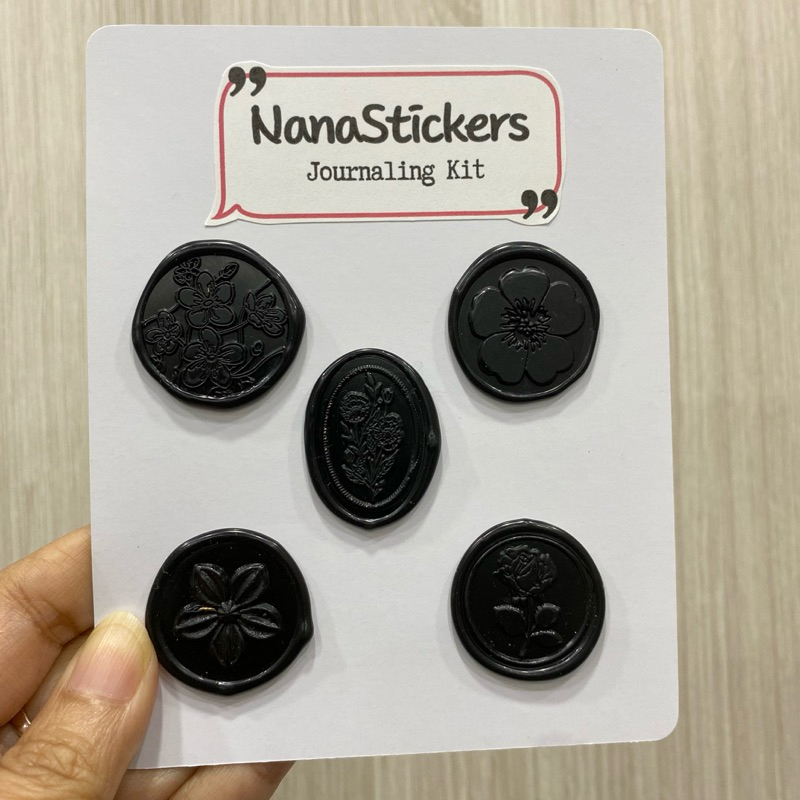

Set Wax Seal Warna Hitam Motif Random