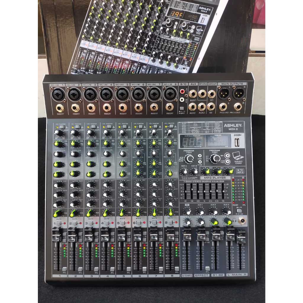 MIXER ASHLEY MDX 8 MDX8 ORIGINAL MIXER AUDIO ASHLEY MDX8/MDX 8 8CH USB-BLUETOOTH-RECORDING MIXER ASH