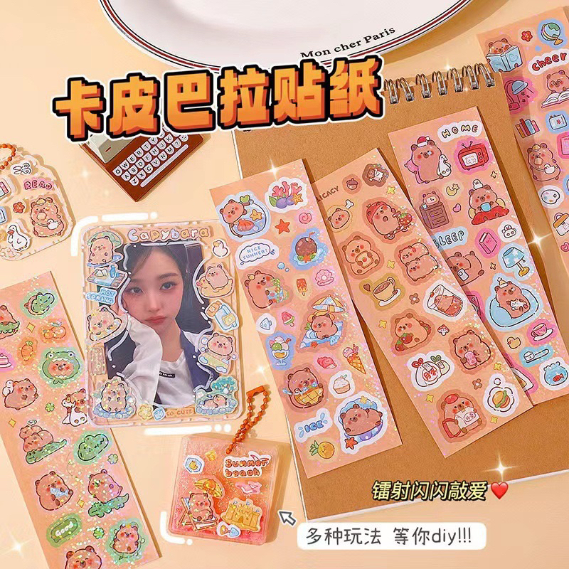 

[Ready Stock] 10 Pcs Sticker Pack Deco Karakter Capybara Hologram [Stiker Cartoon DIY Lucu Animal]
