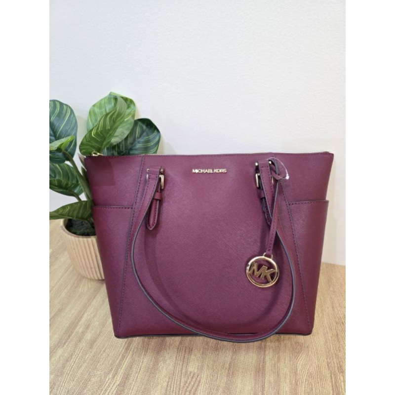MICHAEL KORS CHARLOTTE TOTE DARK CHERRY
