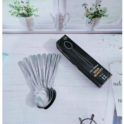 (6biji) Sendok makan Polos CA Stainless steel tebal sendok restoran hotel