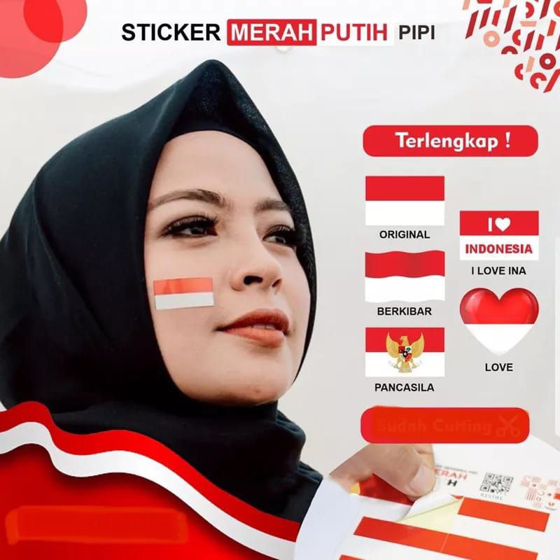 

STIKER wajah bendera Indonesia ISI 28
