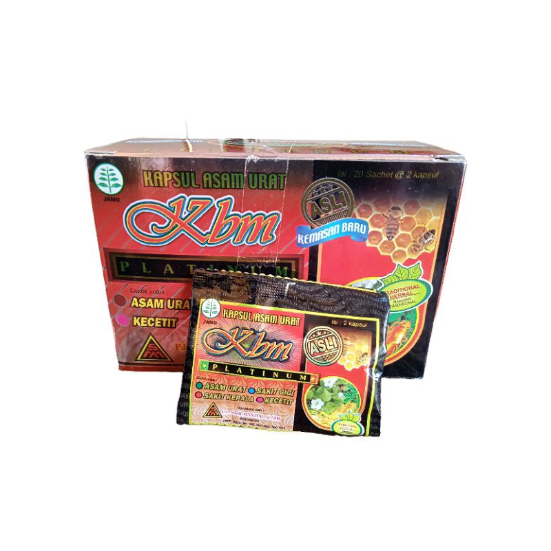 Kapsul KBM PLATINUM  isi 20 Sachet Asli Original Obat Herbal Asam Urat Kecetit Rheumatik