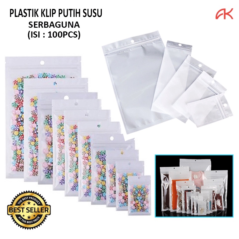 Paling Laku ANK PLASTIK ZIPLOCK PUTIH SUSU ISI 1PCS  PLASTIK KLIP ZIPLOCK