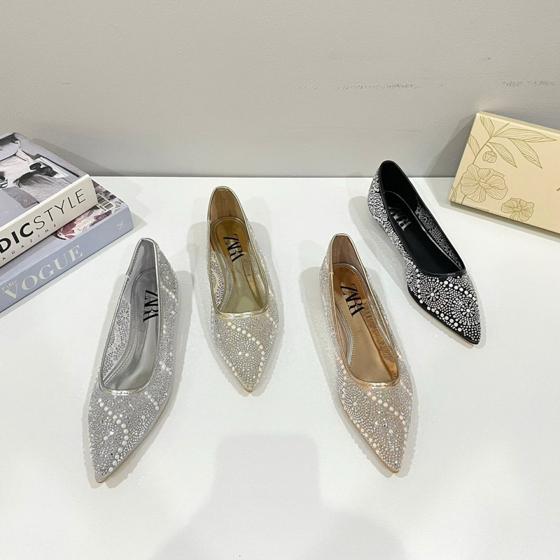 Blink flatshoes by Zara high quality fashion shoes sepatu flat wanita diamond sepatu pesta kantor ke