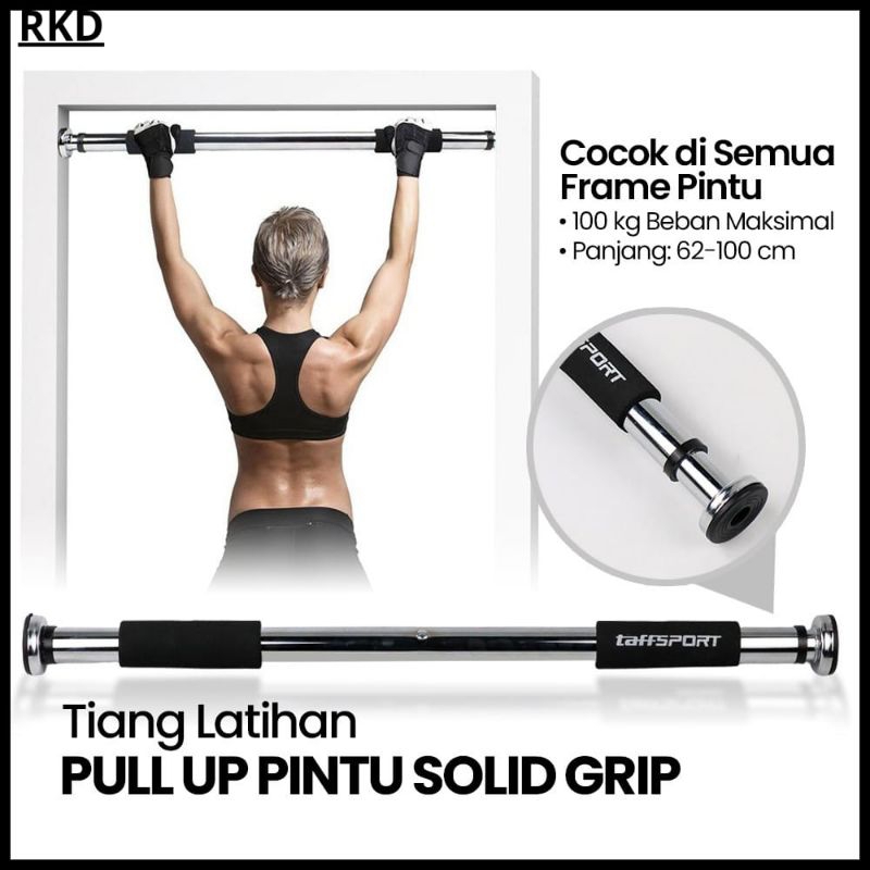 Tiang Latihan Pull Up Pintu Solid Grip Bar Trainer  - Black