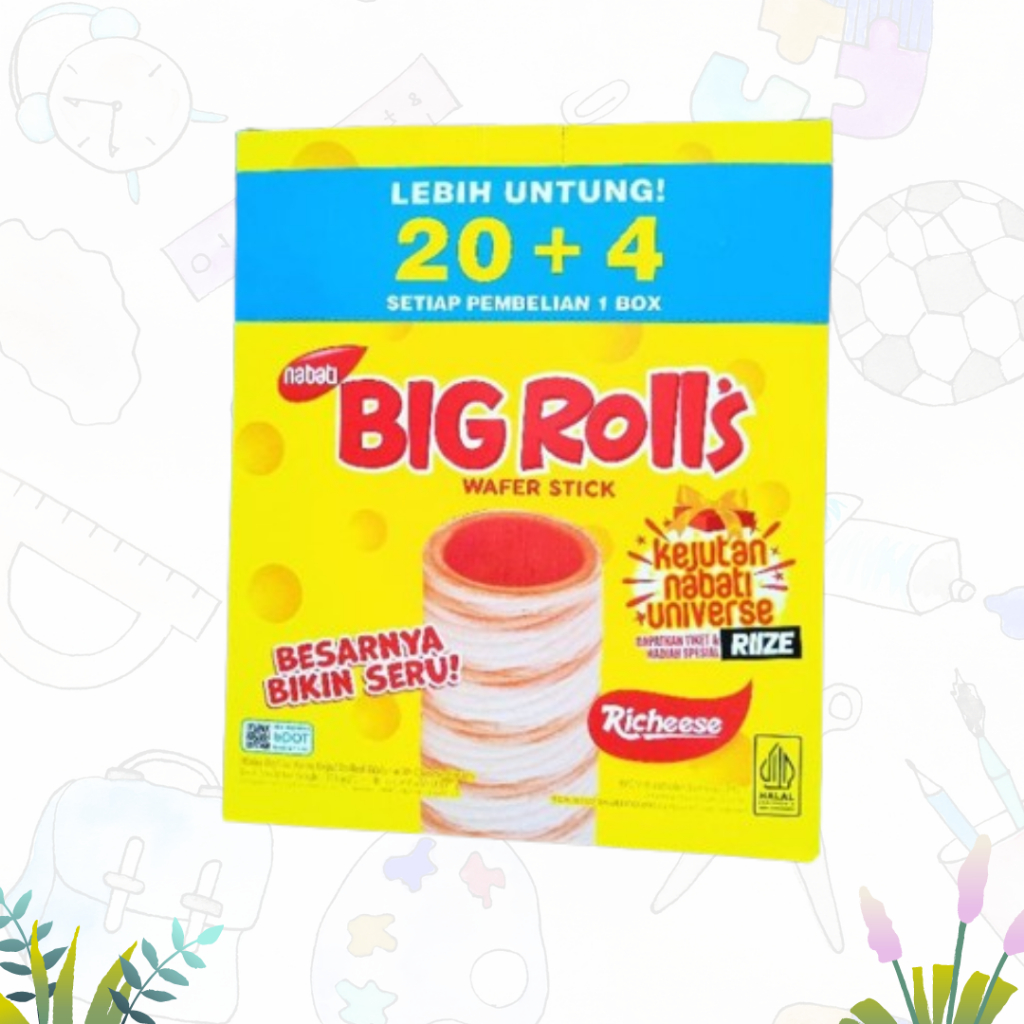 

Nabati Big Rolls Richesse l Wafer Stick Rasa Keju 20x14gr (1BOX)