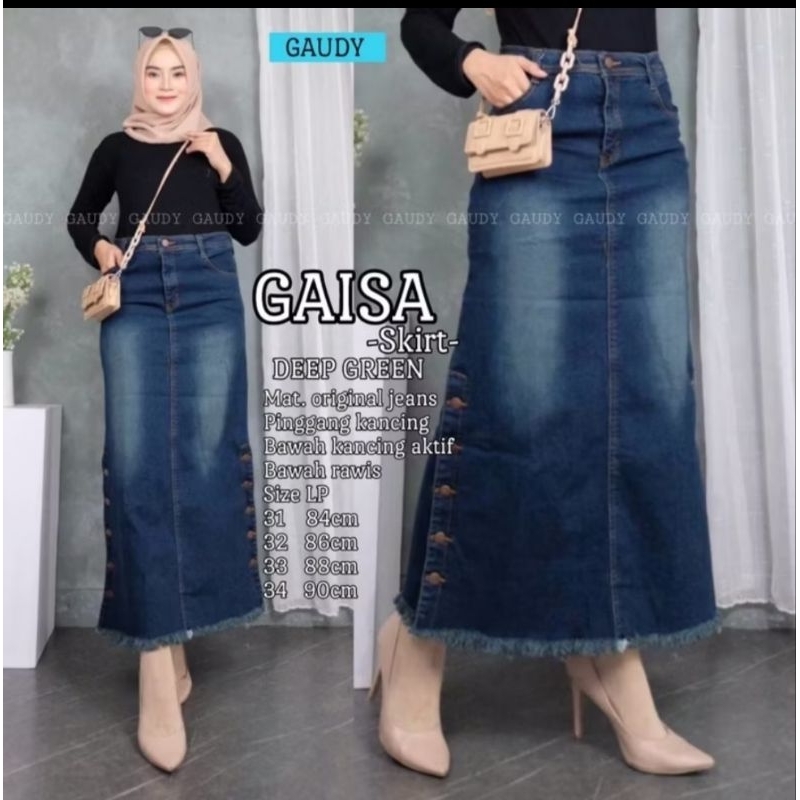 Cod // Rok Jeans Kekinian 2022 // Rok Sctret Panjang // Rok Wanita Span
