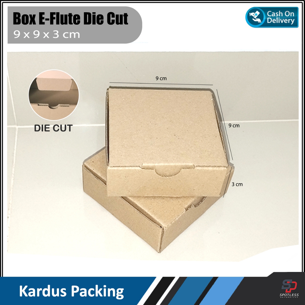 

Box Kardus Die Cut E-Flute 9x9x3 cm untuk Packing Olshop