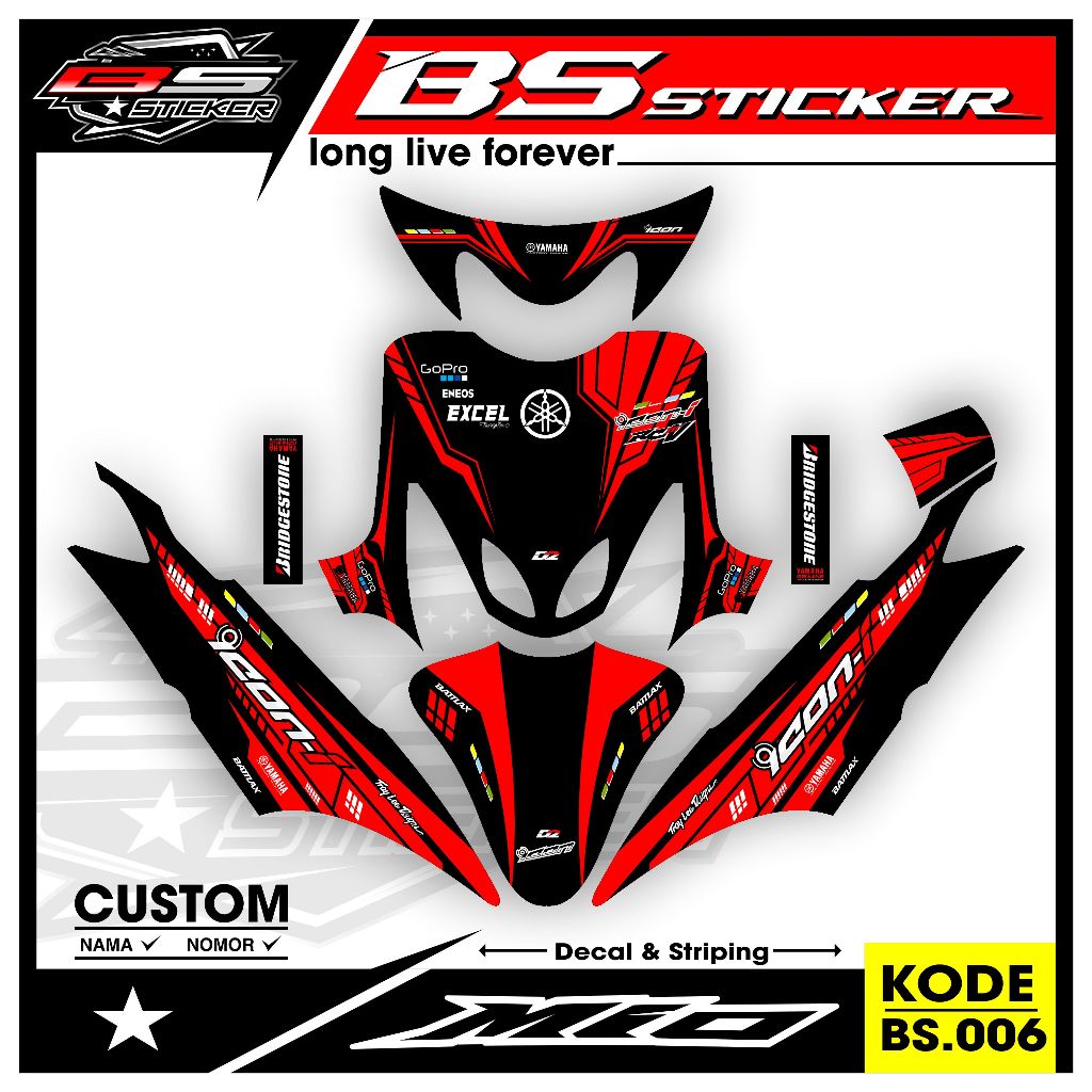Decal Striping YAMAHA MIO SMILE - SEMI DECAL Variasi List YAMAHA MIO SMILE .BS.006