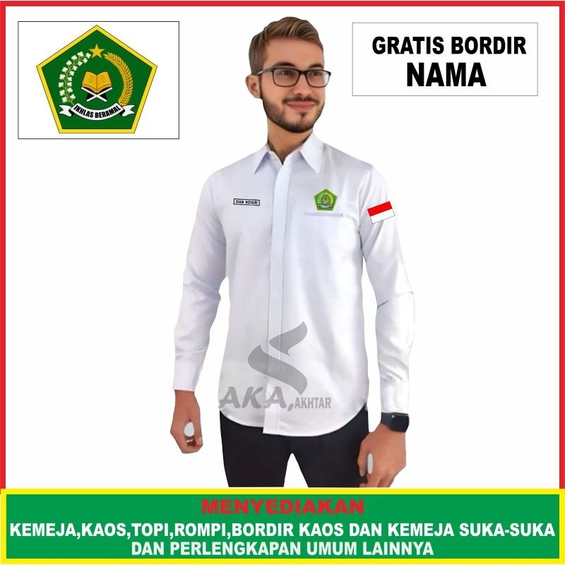 KEMEJA KEMENAG KEMEJA PUTIH KEMENAG SERAGAM KEMENTERIAN AGAMA LENGAN PENDEK DAN PANJANG