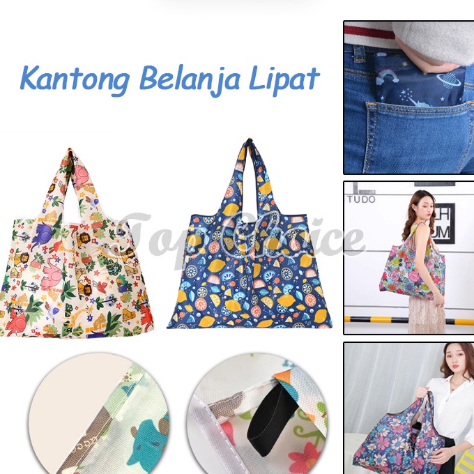Potongan Kantong Belanja Lipat  Shopping Bag  Shopping Bag Motif