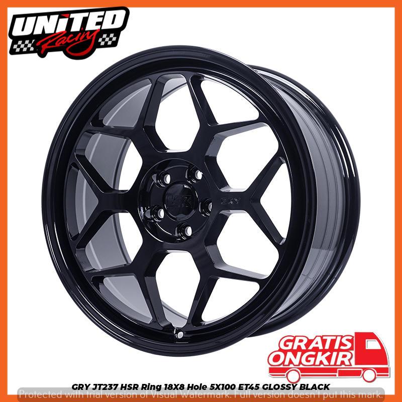 VELG RING 18 HSR GRY BLACK GLOSSY LEBAR 8 MOBIL XPANDER YARIS CROSS CLOUD JUKE VELK R18