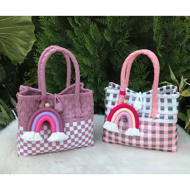 KP8 Tas Anyaman Plastik Tas Jali Premium M Tote Bag Anyaman