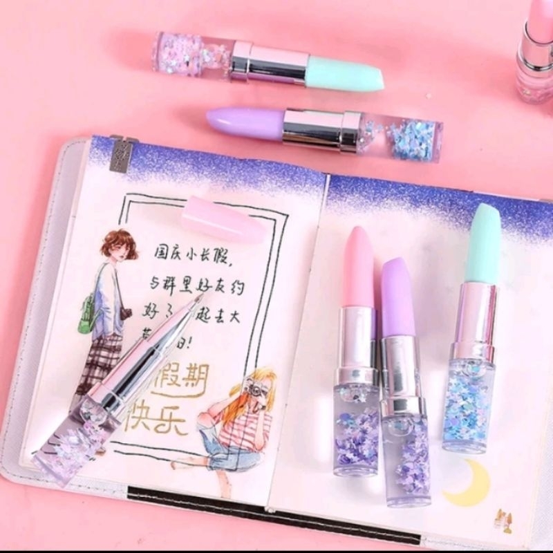 

Pulpen Gel Gliter Motif Lipstik Lucu Imut / Pulpen Gel Motif Lipstik