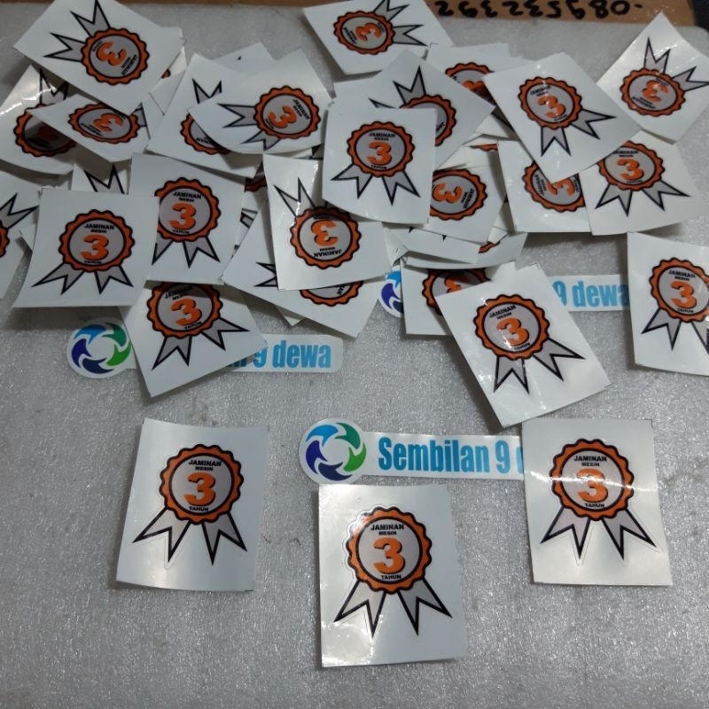 stiker garansi mesin 3 tahun motor suzuki laminasi glossy uk 3x4