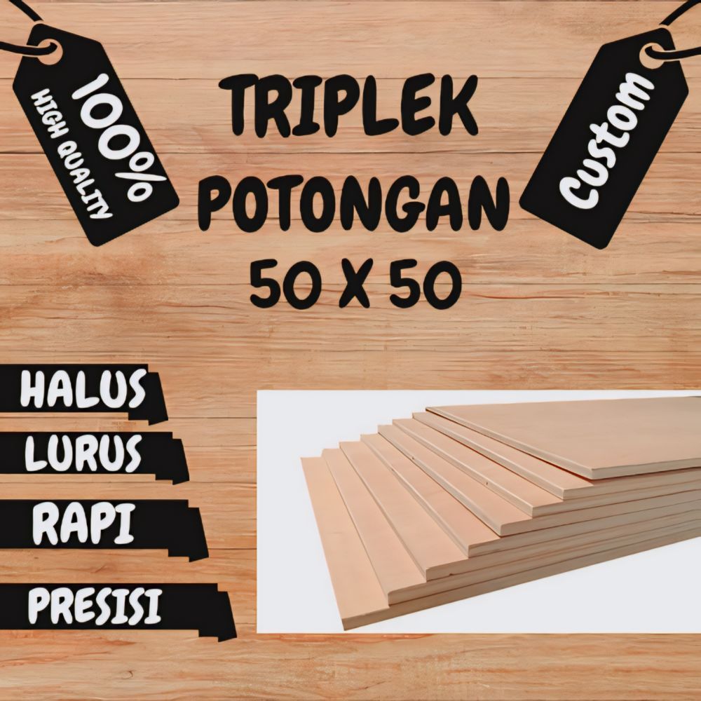 Triplek/Multiplek Potongan Ukuran 50 X 50 Tebal 5mm/9mm/12mm/18mm Murah