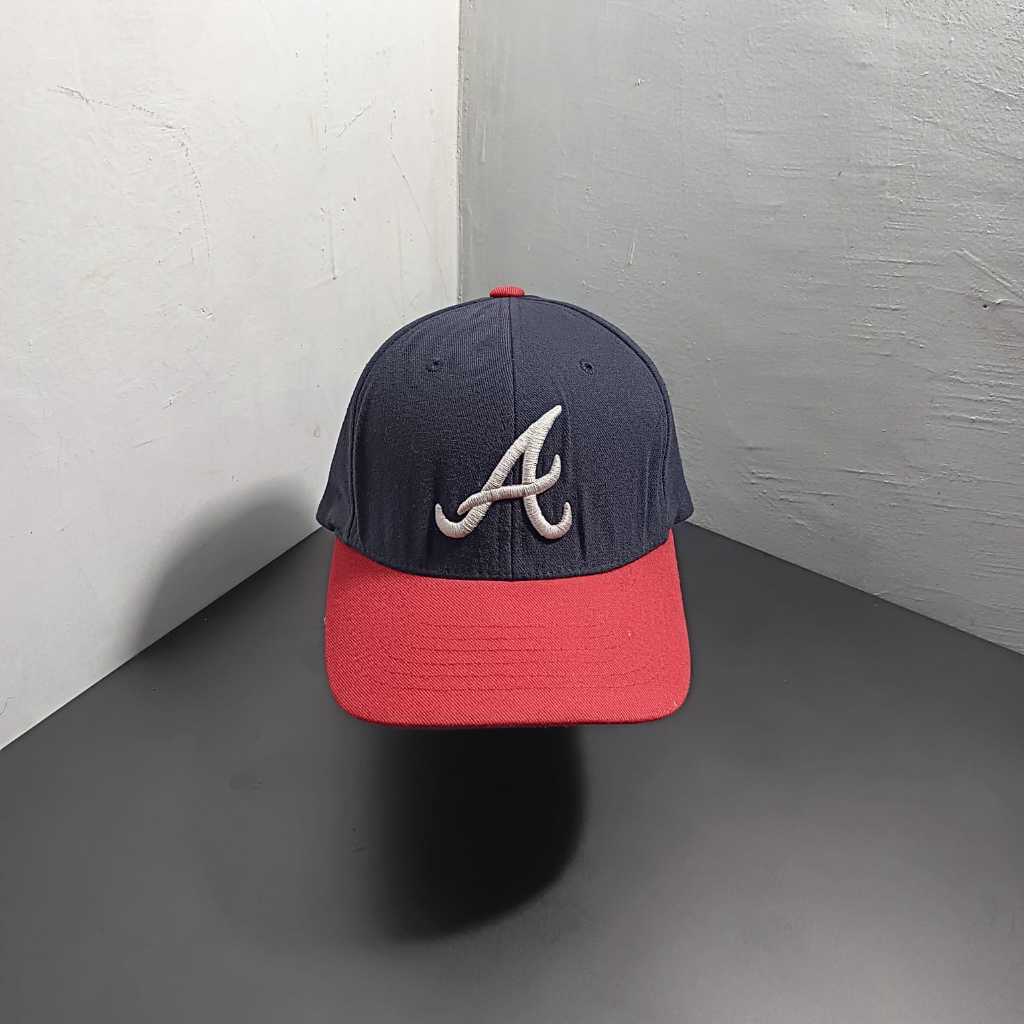 Topi Dewasa cowok simpel caps baseball MLB x ATALANTA Logo A major baseball league second brand full