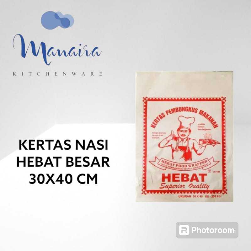 Kertas pembungkus cap hebat - kotak merah/ kertas nasi hebat besar/ kertas nasi ukuran 30x40