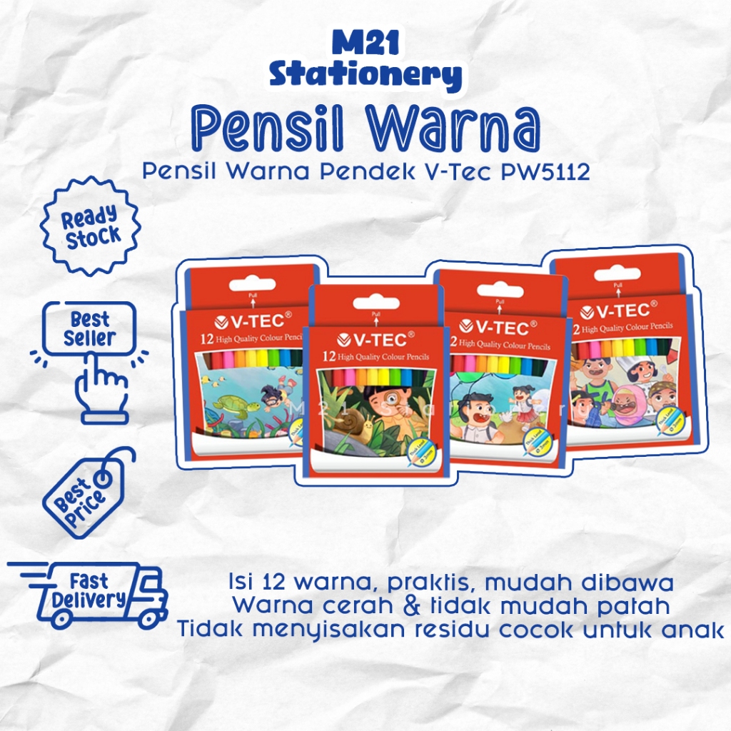 

PENSIL WARNA PANJANG VTEC PW5112 / PENCIL WARNA KAYU 12 WARNA PENCIL COLOR PENCIL COLOUR UNTUK ANAK PEWARNA KELIR SET ALAT TULIS LOMBA MEWARNAI MENGGAMBAR MURAH / M21 STATIONERY JOGJA