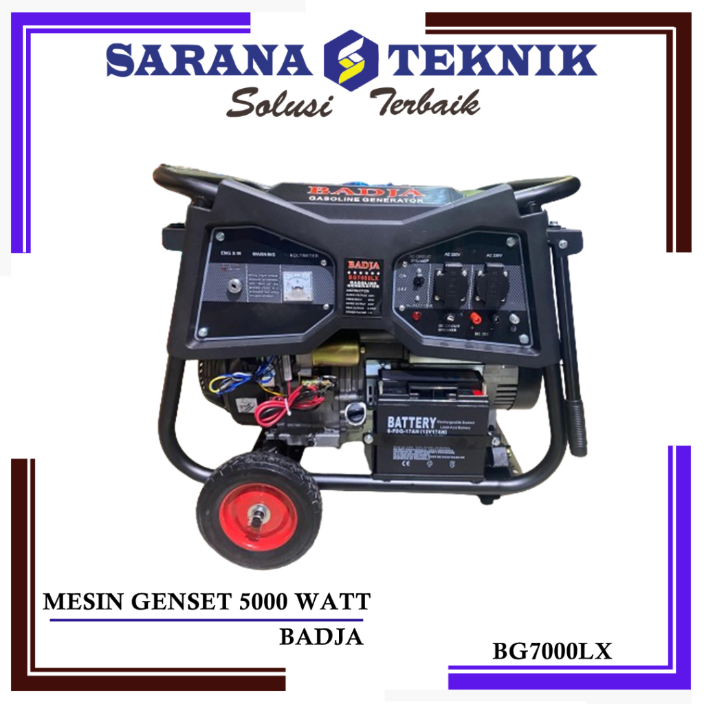 MESIN GENSET 5000 WATT BADJA BG7000LX  KUMPARAN TEMBAGA