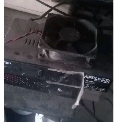 stb digital matrix apple merah lengkap kotak dan remot, sudah pasang kipas + dongle