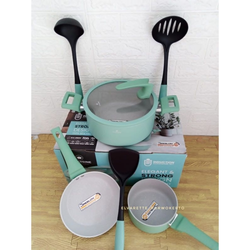 Alat Masak Cookware elegan dan premium warna hijau ALe Cuisine Tres Fort 7 Pcs