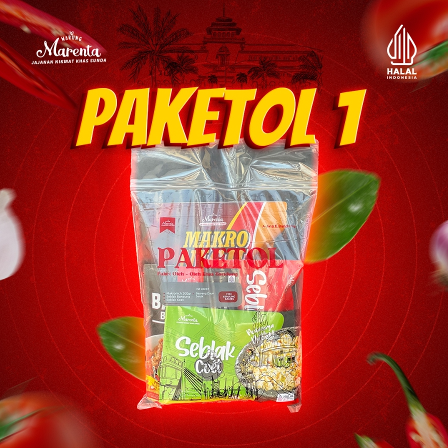 

Marenta PAKETOL 1 Paket Oleh Oleh Khas Sunda Isi 4pcs Produk + GRATIS MAINAN SUNDA Jajanan Cemilan Makanan Khas Bandung