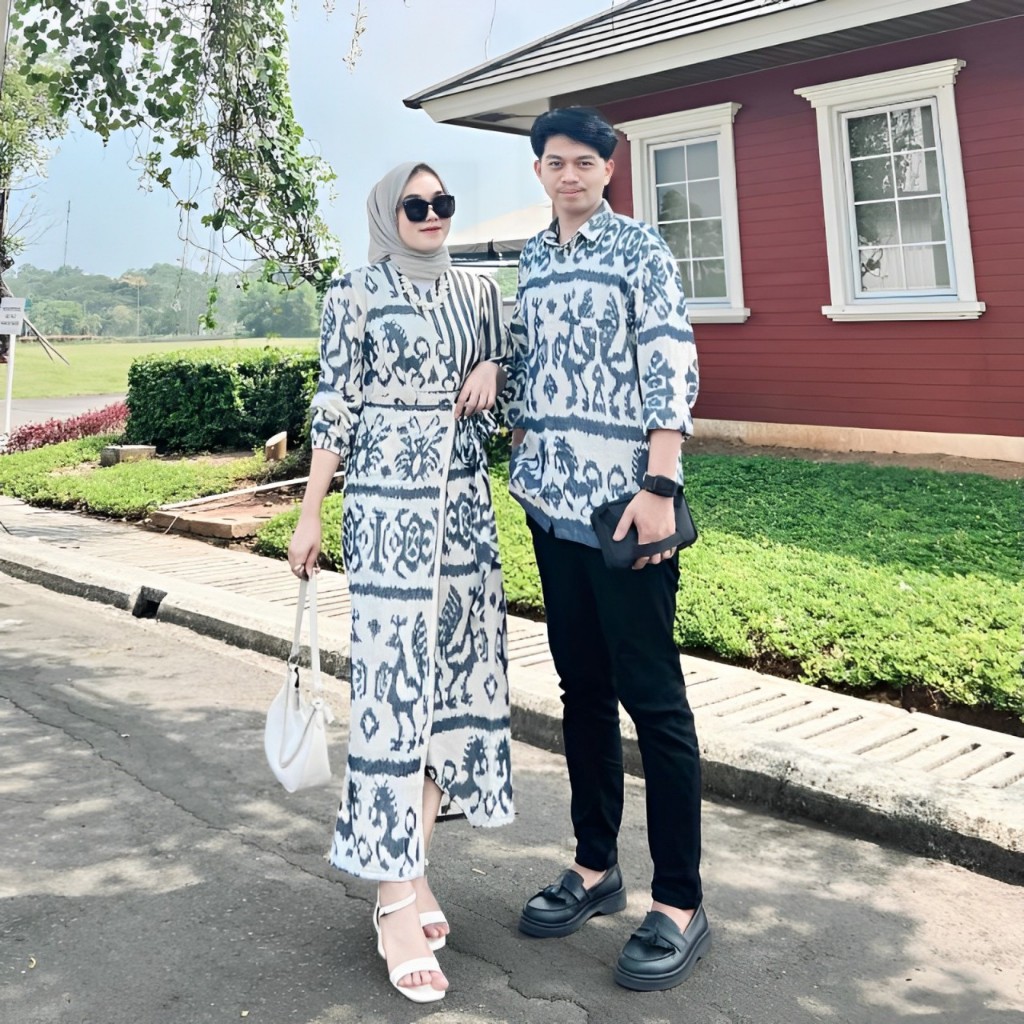 COUPLE TENUN BAJU KONDANGAN DRESS MAXI ETNIK SUMBA TERBARU PAKAIAN WANITA LAKI LAKI
