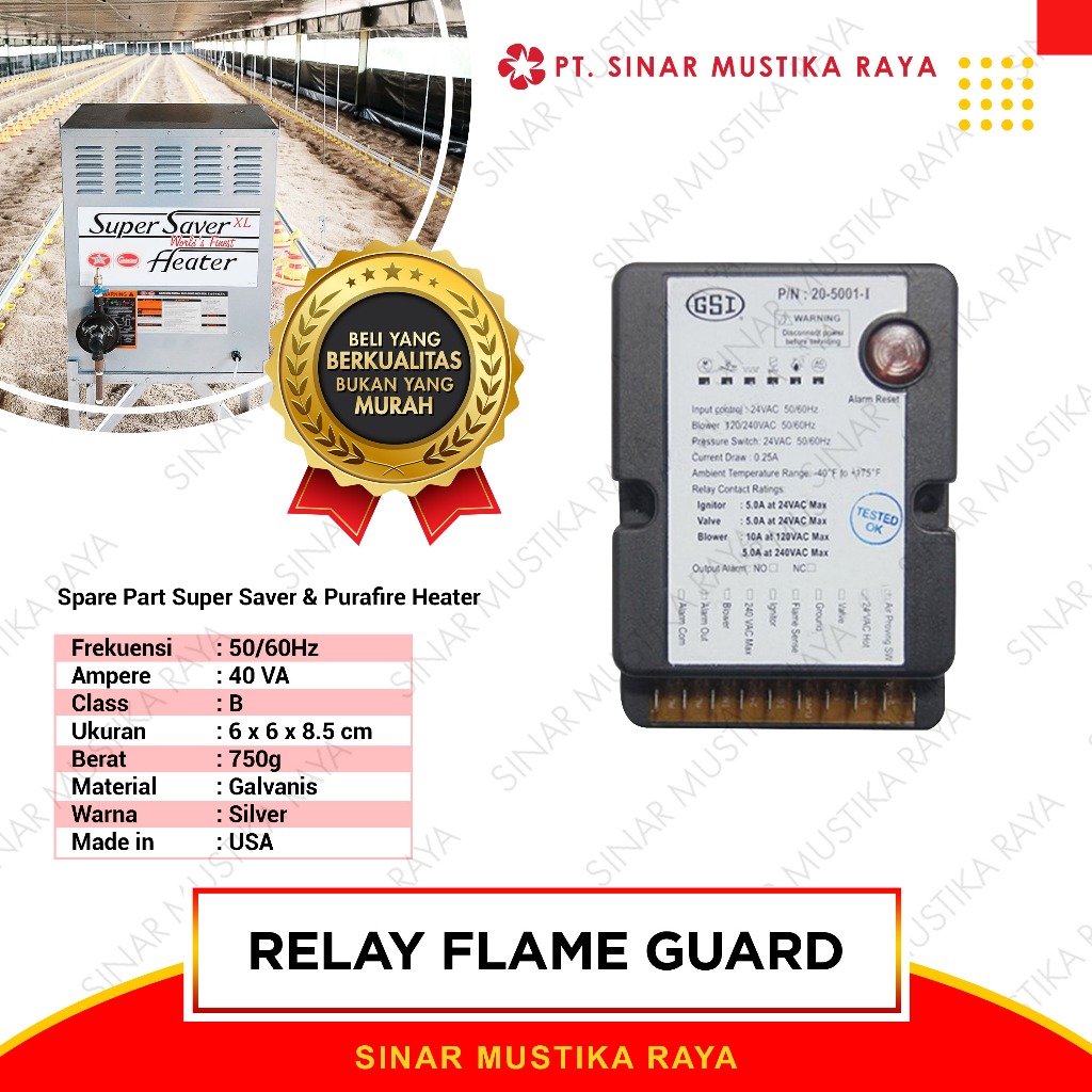 Relay Flame Guard Spare Part Super Saver / Purafire Heater