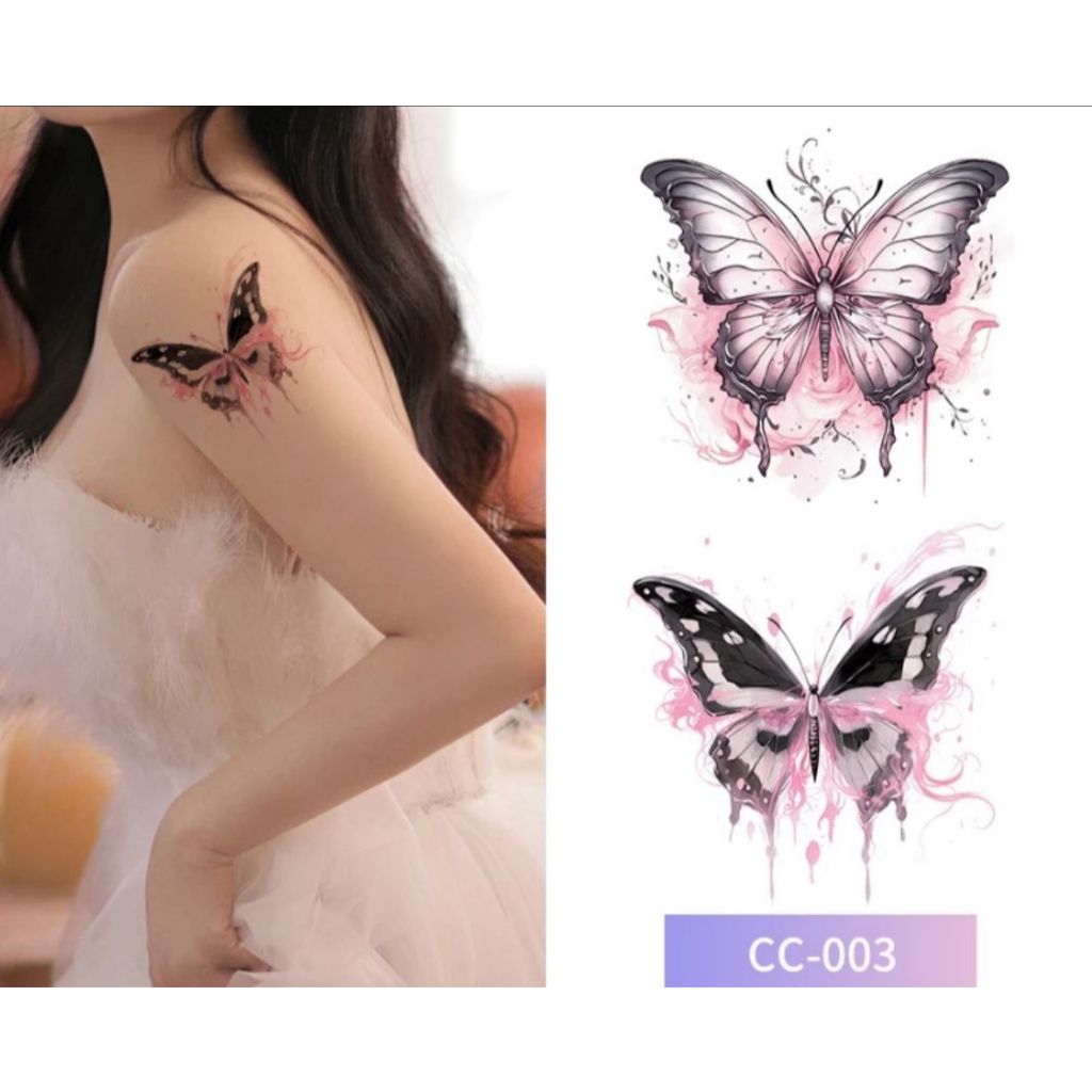 tatto temporary tato badan sementara tato kupu kupu
