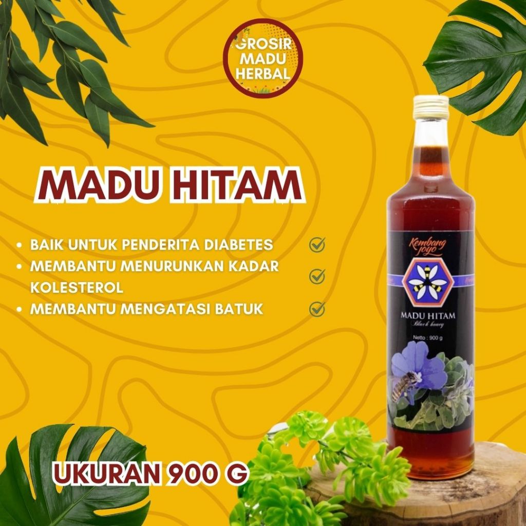 

MADU HITAM KEMBANG JOYO 900 G, MADU ASLI, MADU ALAMI, PURE HONEY